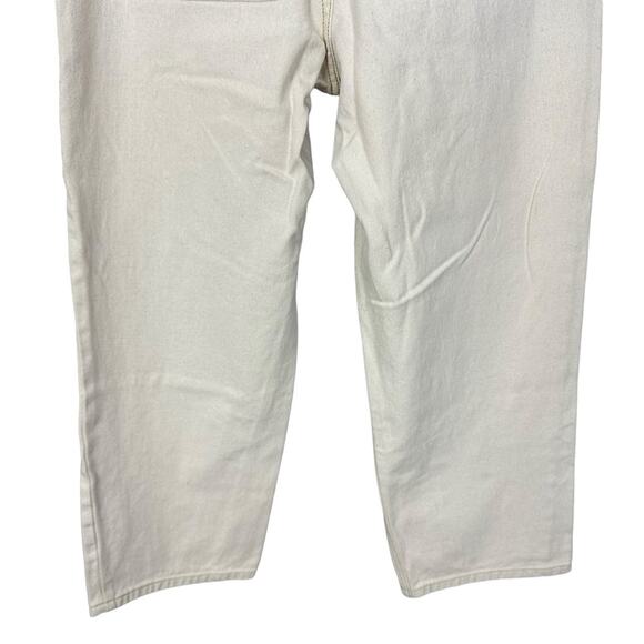 Blank NYC Ivory Painter’s Denim High Rise Crop Straight Jeans Gold Trim Size 28 - Picture 12 of 15